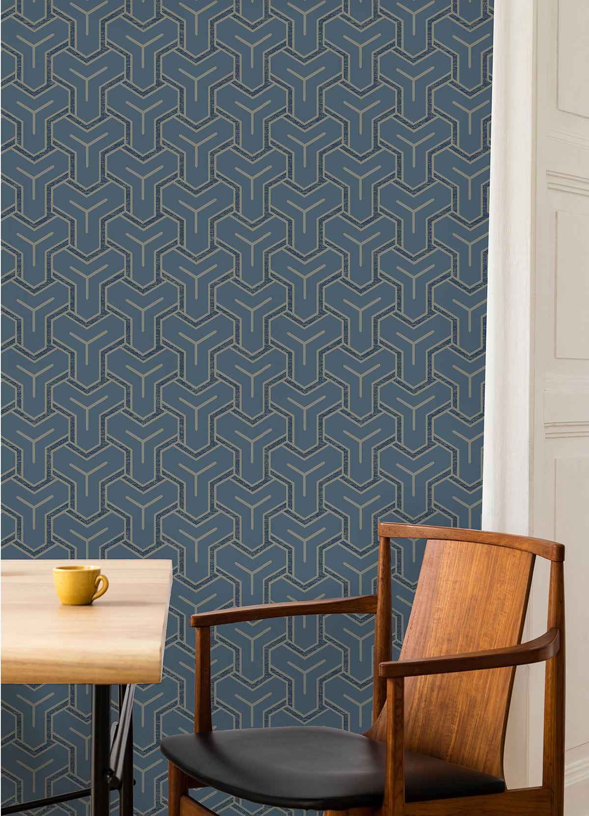 gautier-blue-tessellate-wallpaper-york-wallcoverings-4041-26201 - York Wallcoverings Wallpaper