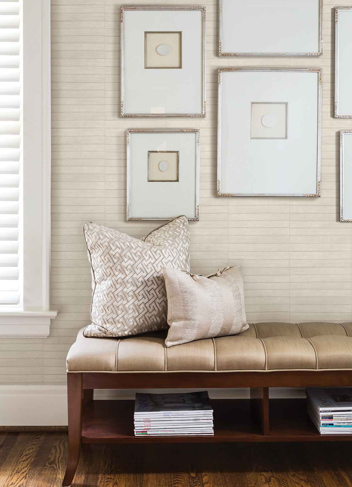 dermot-ivory-horizontal-stripe-wallpaper-york-wallcoverings-4041-418415 - York Wallcoverings Wallpaper