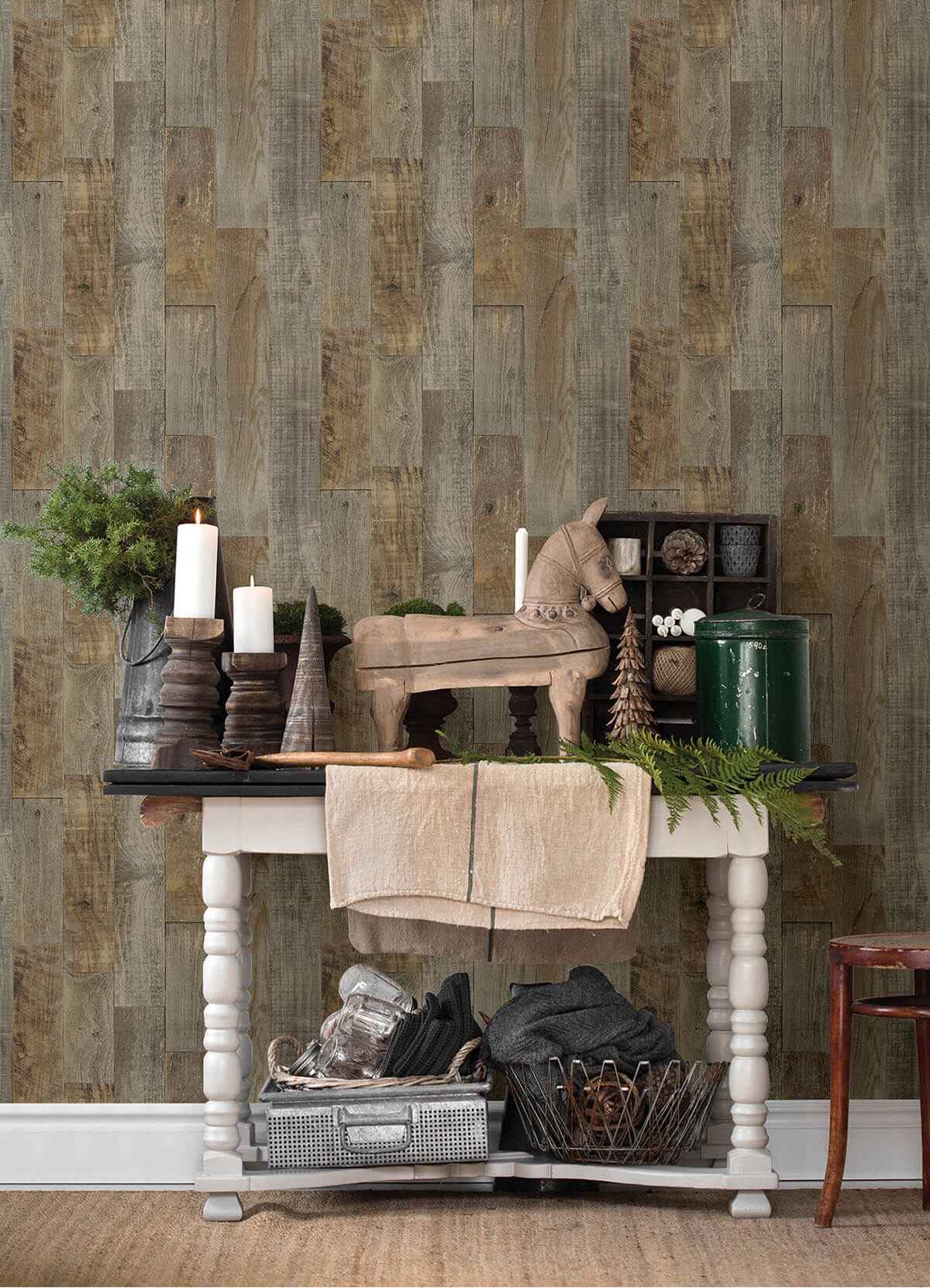 Chebacco Brown Wood Planks Wallpaper - York Wallcoverings - 3124-12693 - York Wallcoverings Wallpaper
