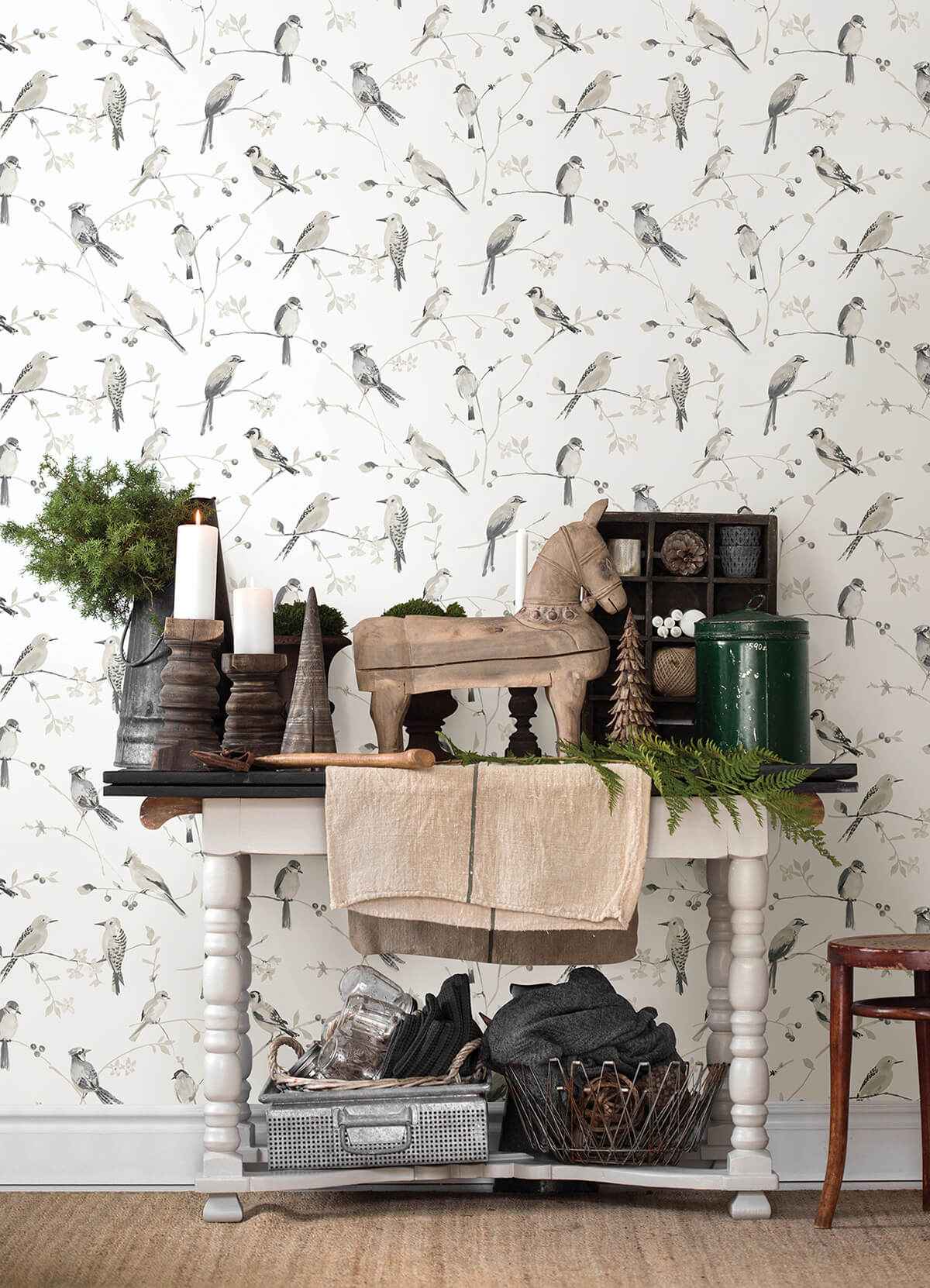 birdsong-grey-trail-wallpaper-york-wallcoverings-3124-13853 - York Wallcoverings Wallpaper