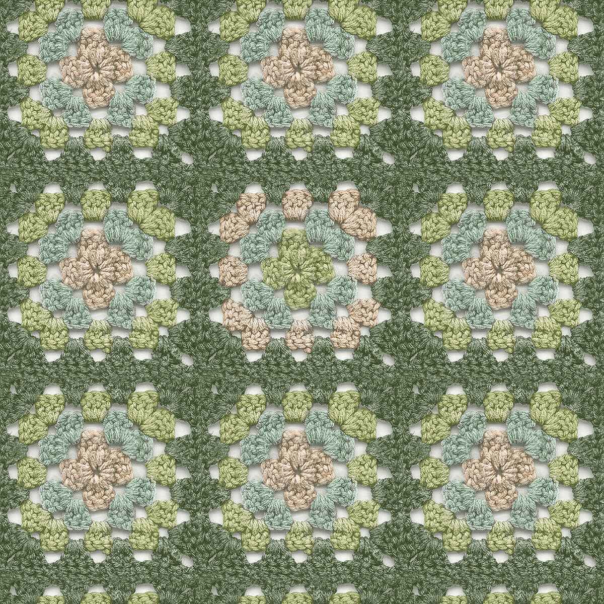 Maud Green Crochet Geometric Wallpaper - York Wallcoverings - 3124-13863 - York Wallcoverings Wallpaper