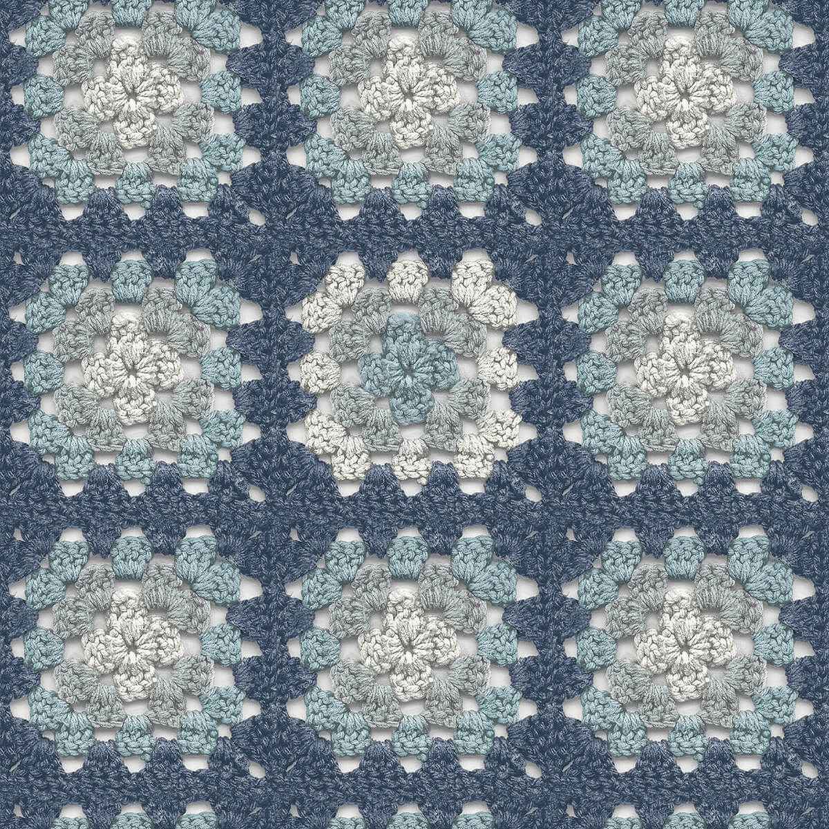 Maud Blue Crochet Geometric Wallpaper - York Wallcoverings - 3124-13864 - York Wallcoverings Wallpaper