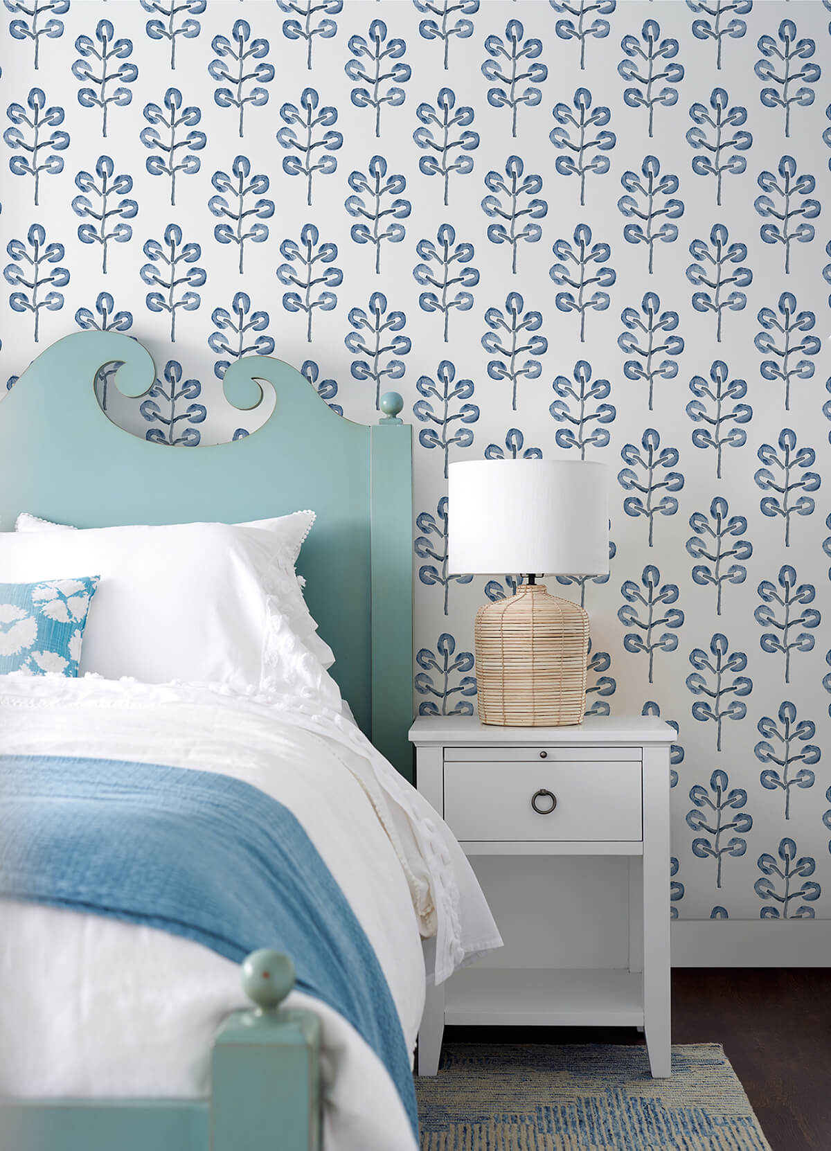 plum-tree-blue-botanical-wallpaper-york-wallcoverings-3124-13874 - York Wallcoverings Wallpaper