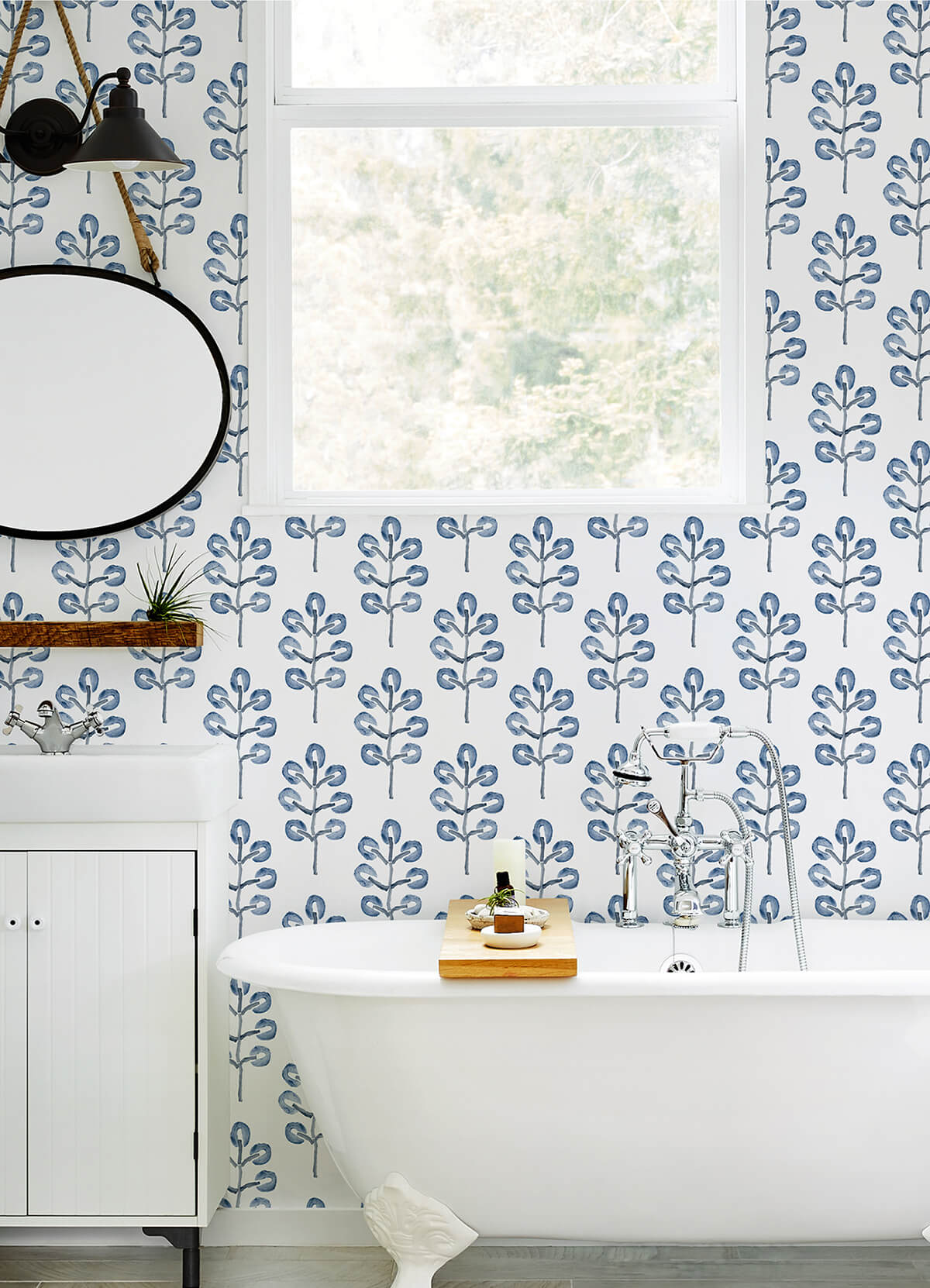 plum-tree-blue-botanical-wallpaper-york-wallcoverings-3124-13874 - York Wallcoverings Wallpaper