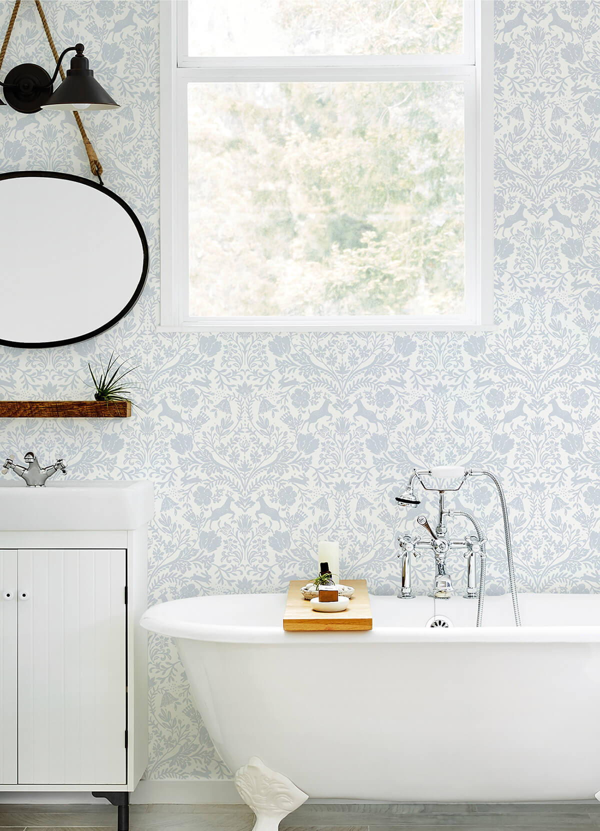 forest-dance-light-blue-damask-wallpaper-york-wallcoverings-3124-13882 - York Wallcoverings Wallpaper