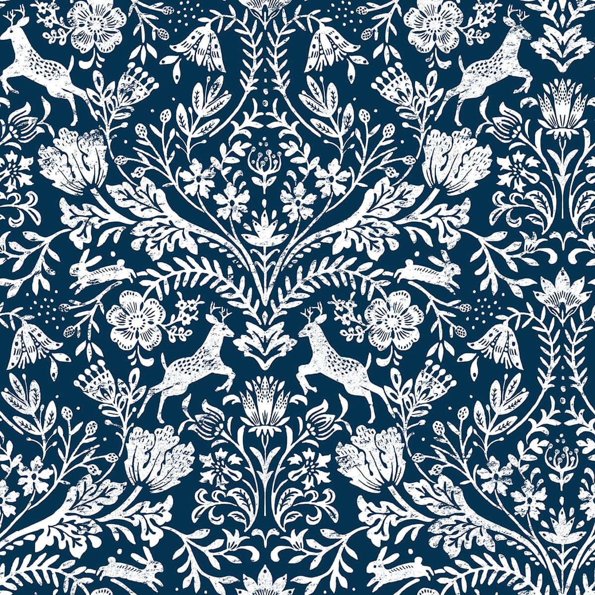 forest-dance-navy-damask-wallpaper-york-wallcoverings-3124-13883 - York Wallcoverings Wallpaper