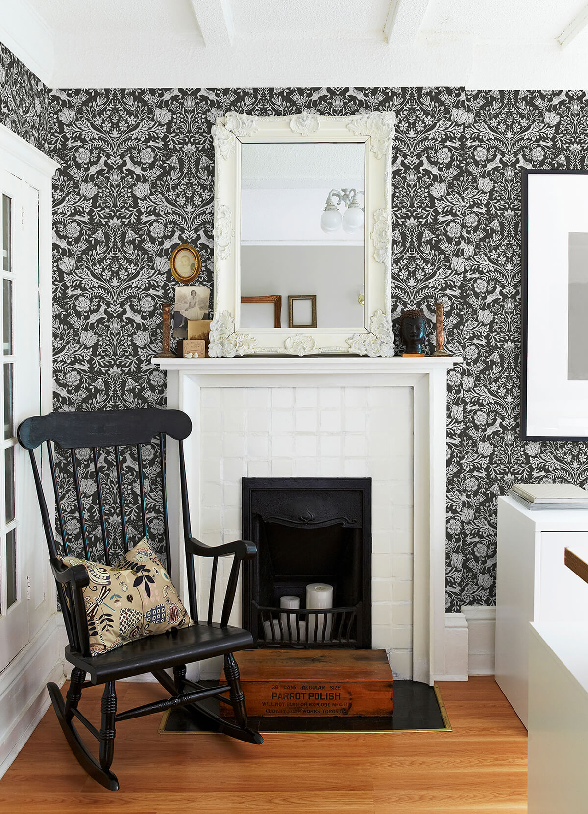 forest-dance-charcoal-damask-wallpaper-york-wallcoverings-3124-13885 - York Wallcoverings Wallpaper