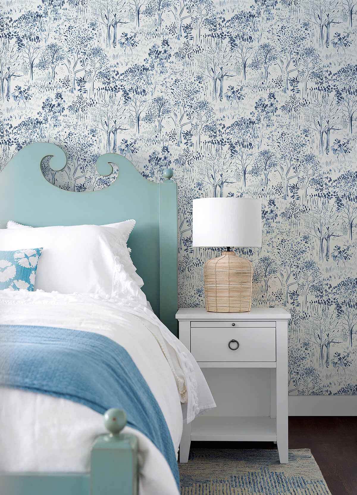 Walden Navy Forest Wallpaper - York Wallcoverings - 3124-13893 - York Wallcoverings Wallpaper