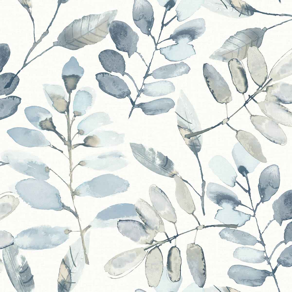 Pinnate Blue Leaves Wallpaper - York Wallcoverings - 3124-13908 - York Wallcoverings Wallpaper