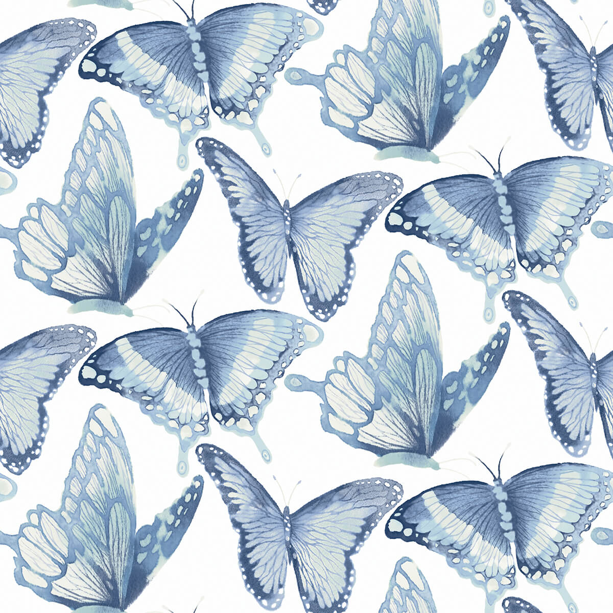 janetta-blue-butterfly-wallpaper-york-wallcoverings-3124-13932 - York Wallcoverings Wallpaper
