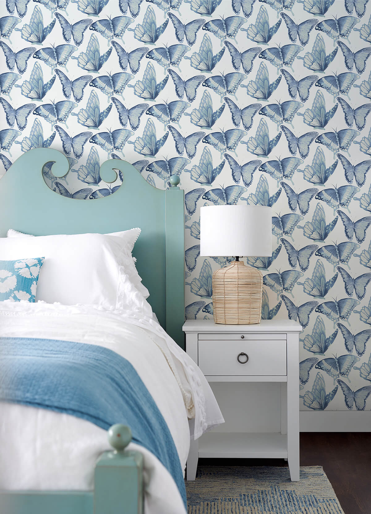 janetta-blue-butterfly-wallpaper-york-wallcoverings-3124-13932 - York Wallcoverings Wallpaper