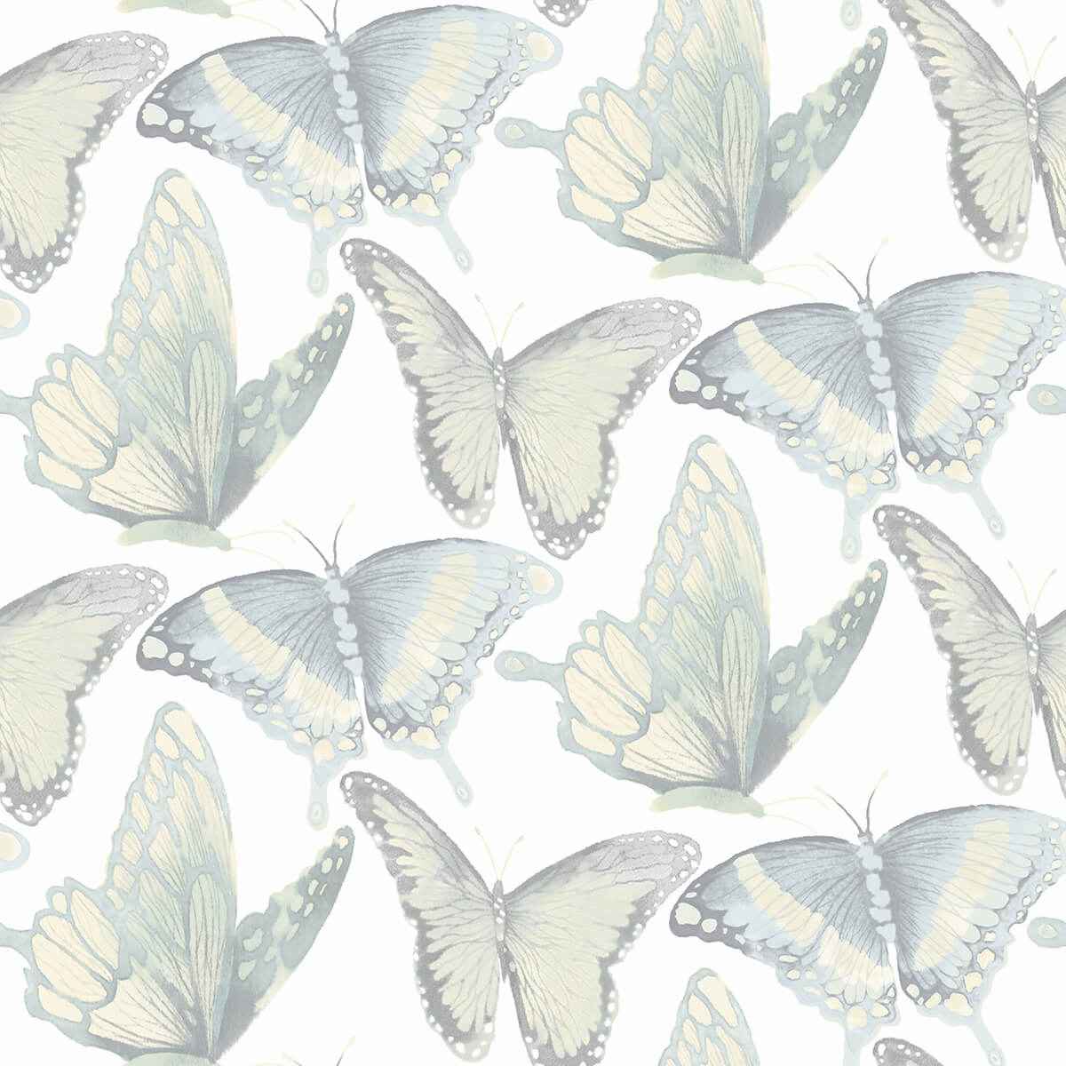 Janetta Mint Butterfly Wallpaper - York Wallcoverings - 3124-13935