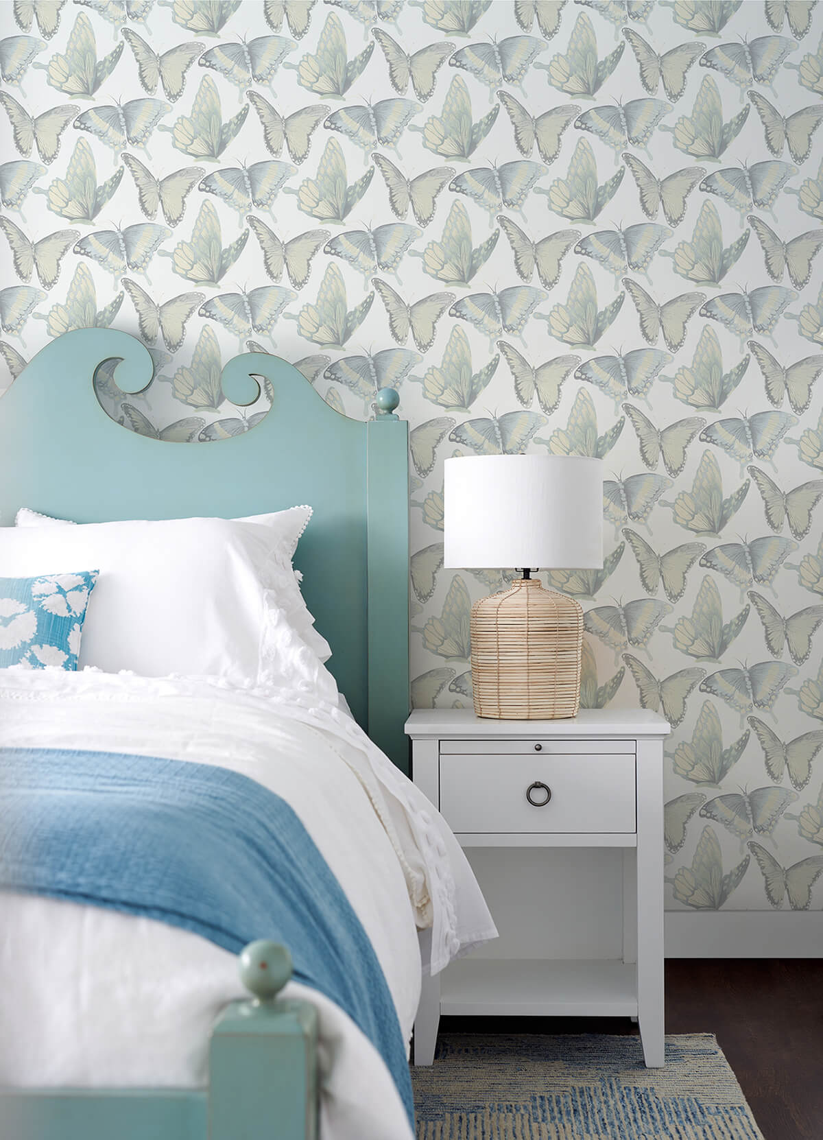 janetta-mint-butterfly-wallpaper-york-wallcoverings-3124-13935 - York Wallcoverings Wallpaper
