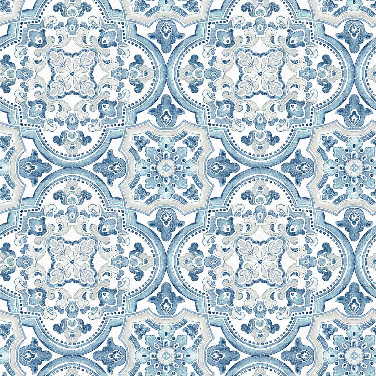 Concord Blue Medallion Wallpaper - York Wallcoverings - 3124-13962 - York Wallcoverings Wallpaper
