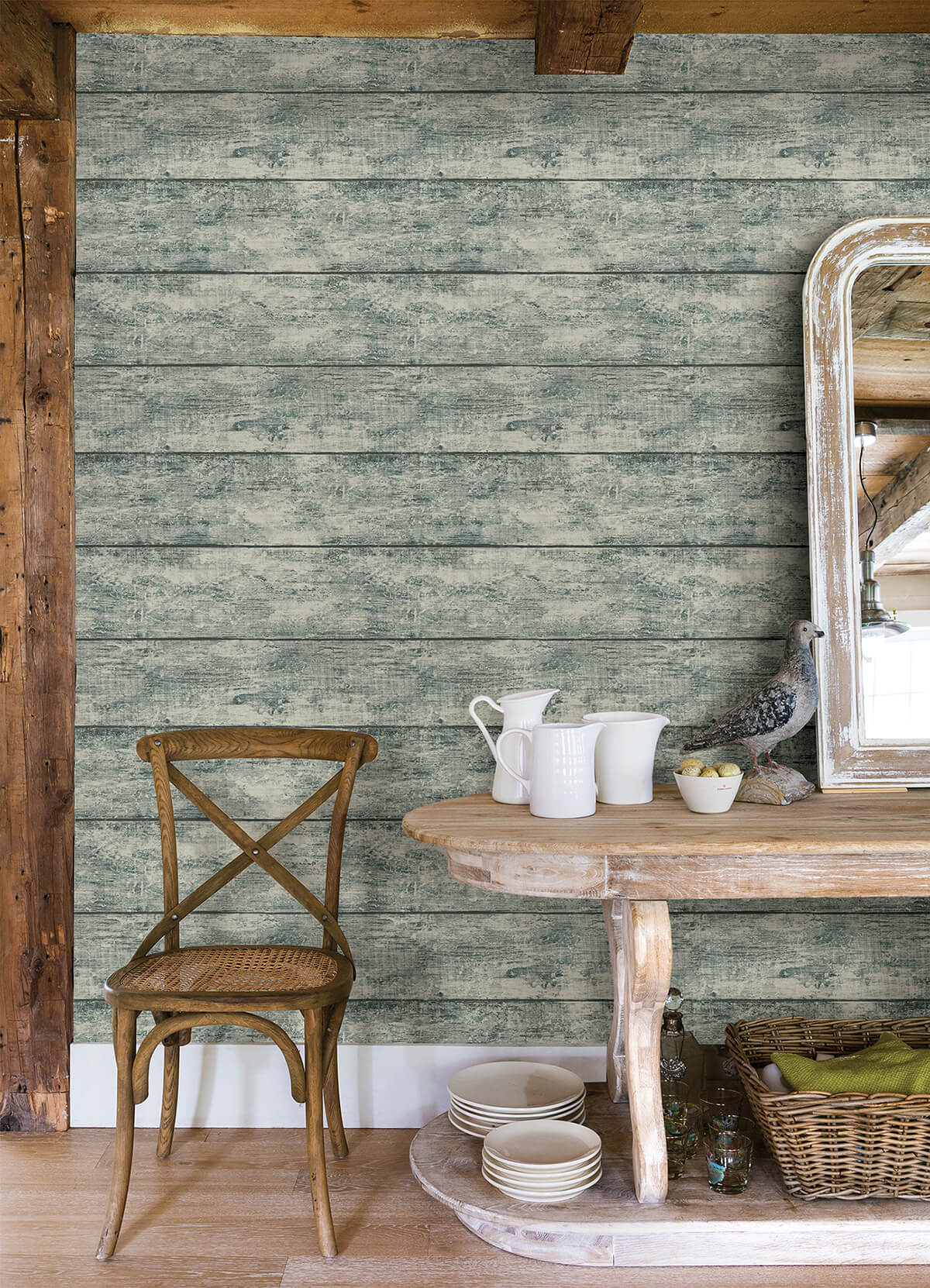 cabin-teal-wood-planks-wallpaper-york-wallcoverings-3124-13973 - York Wallcoverings Wallpaper