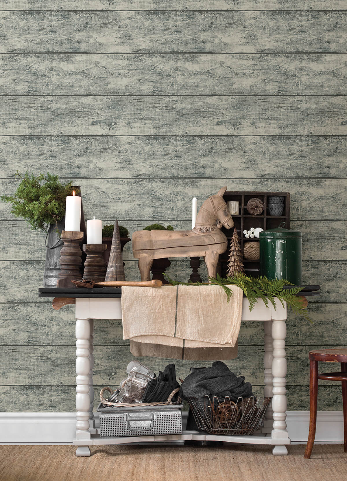 cabin-teal-wood-planks-wallpaper-york-wallcoverings-3124-13973 - York Wallcoverings Wallpaper