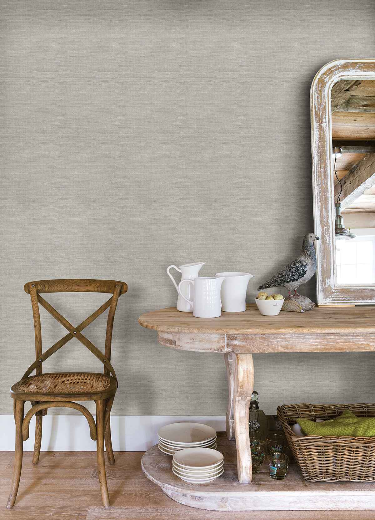 agave-grey-faux-grasscloth-wallpaper-york-wallcoverings-3124-24279 - York Wallcoverings Wallpaper