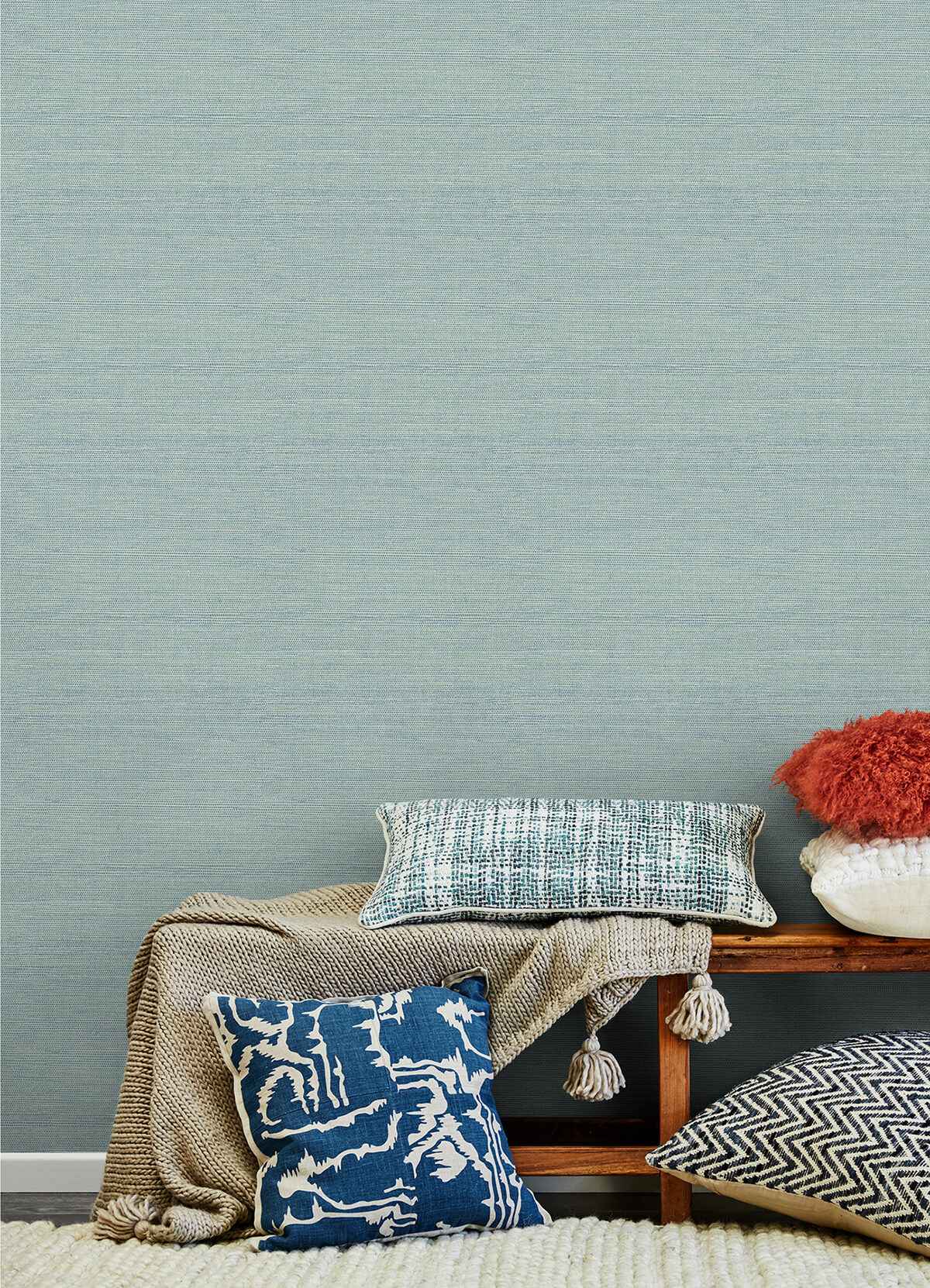 agave-aqua-faux-grasscloth-wallpaper-york-wallcoverings-3124-24282 - York Wallcoverings Wallpaper