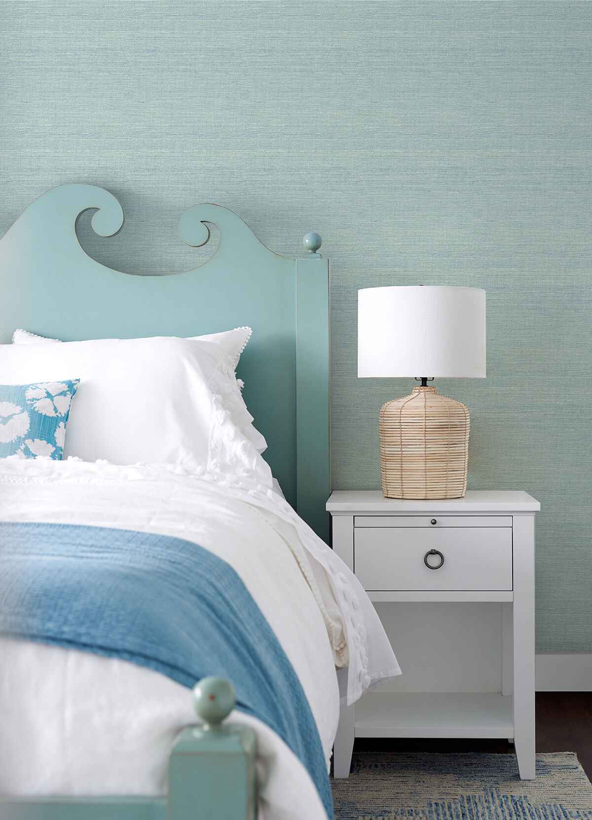 agave-aqua-faux-grasscloth-wallpaper-york-wallcoverings-3124-24282 - York Wallcoverings Wallpaper