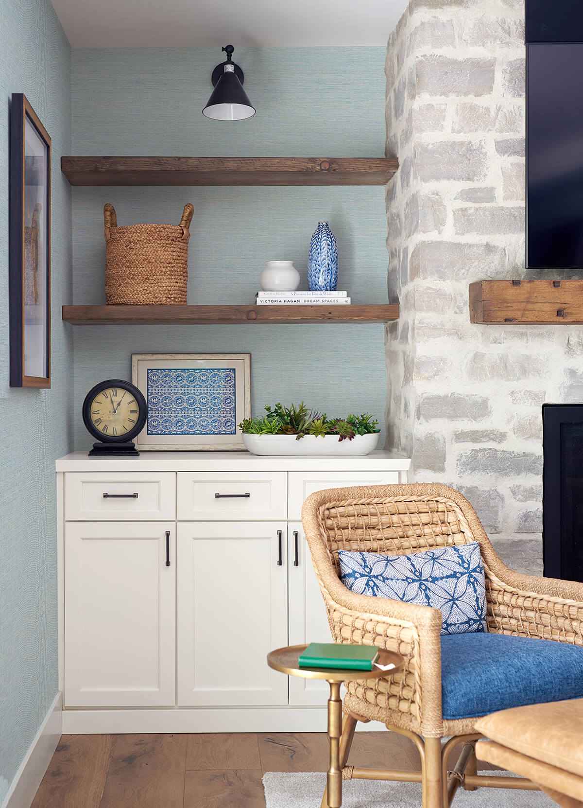 agave-blue-faux-grasscloth-wallpaper-york-wallcoverings-3124-24283 - York Wallcoverings Wallpaper