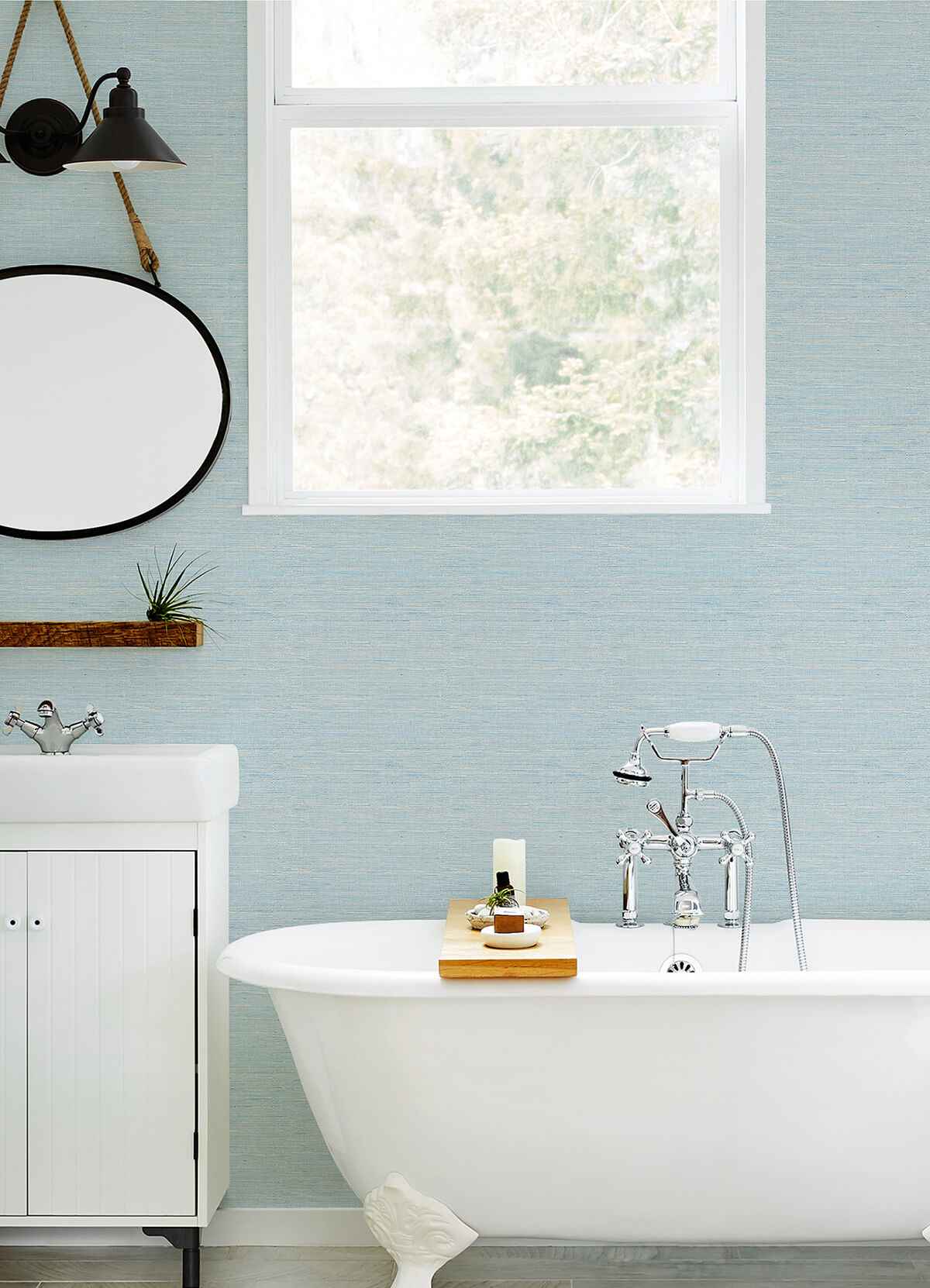 agave-blue-faux-grasscloth-wallpaper-york-wallcoverings-3124-24283 - York Wallcoverings Wallpaper