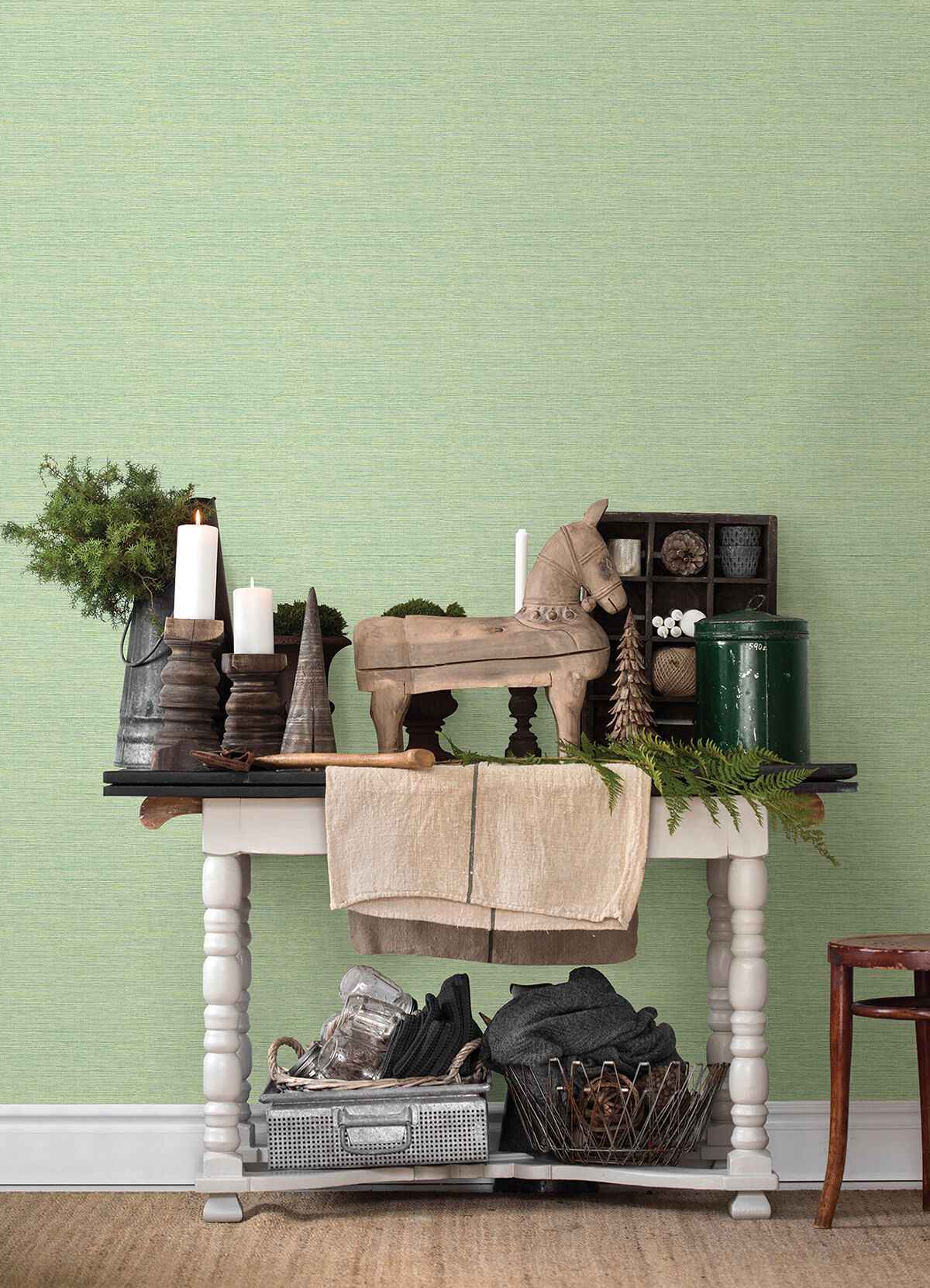 agave-green-faux-grasscloth-wallpaper-york-wallcoverings-3124-24284 - York Wallcoverings Wallpaper