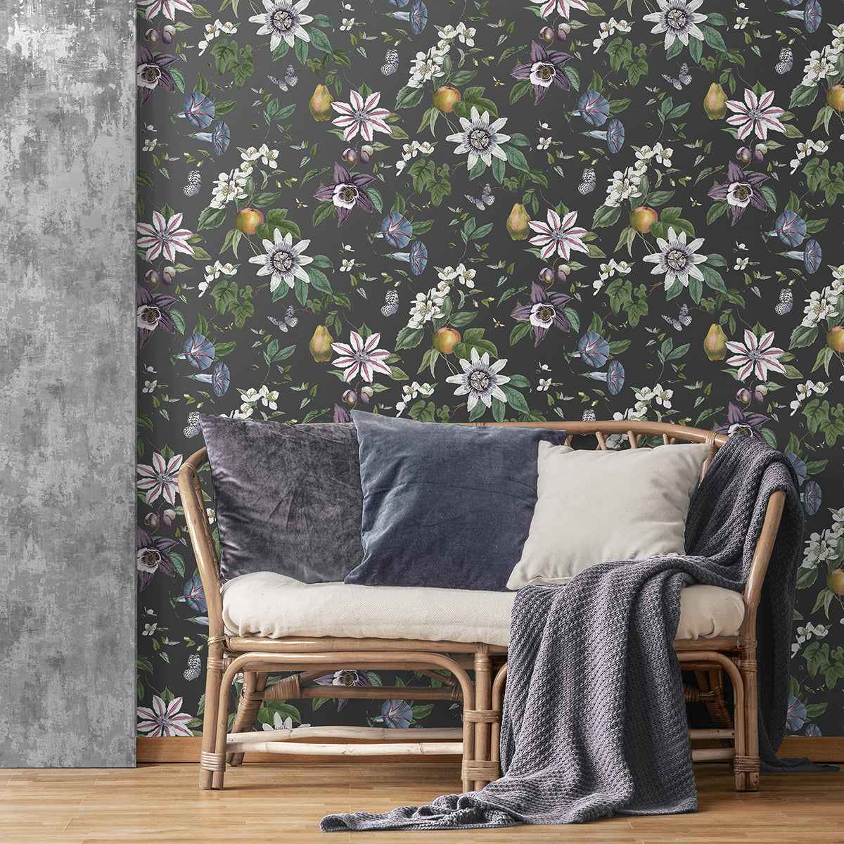 Sierra Black Floral Wallpaper - York Wallcoverings - FD43060 - York Wallcoverings Wallpaper