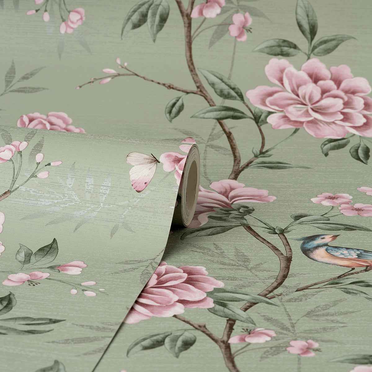 Akina Sage Floral Wallpaper - York Wallcoverings - M1724 - York Wallcoverings Wallpaper
