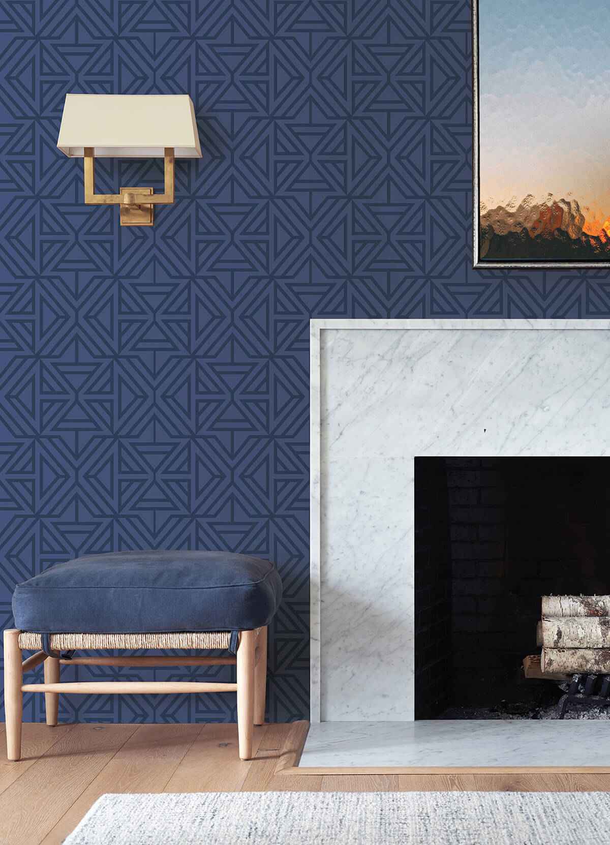 Blue Linear Peel and Stick Wallpaper - York Wallcoverings - NUS4290 - York Wallcoverings Wallpaper
