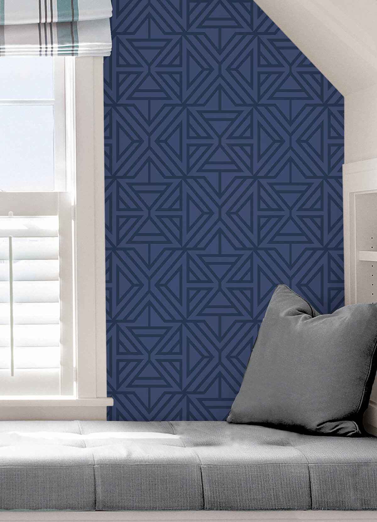 Blue Linear Peel and Stick Wallpaper - York Wallcoverings - NUS4290 - York Wallcoverings Wallpaper