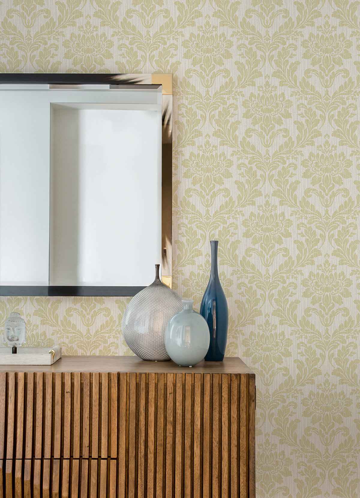 galois-gold-damask-wallpaper-york-wallcoverings-4025-82514 - York Wallcoverings Wallpaper