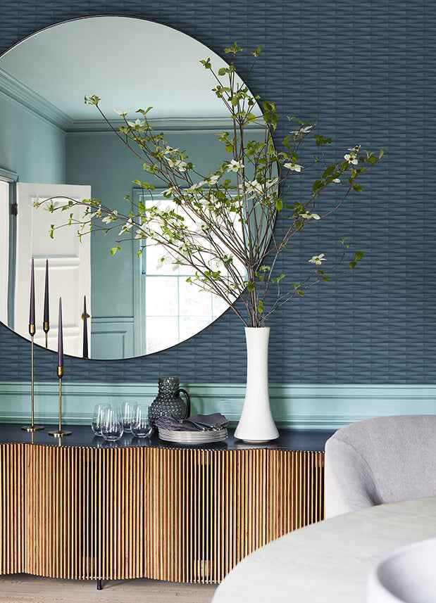 Gator Blue Geometric Stripe Wallpaper - York Wallcoverings - 2988-70002 - York Wallcoverings Wallpaper