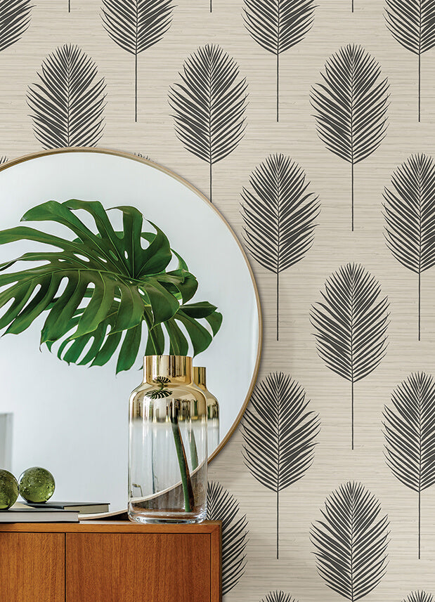 bali-black-fern-wallpaper-york-wallcoverings-2988-70210 - York Wallcoverings Papel pintado