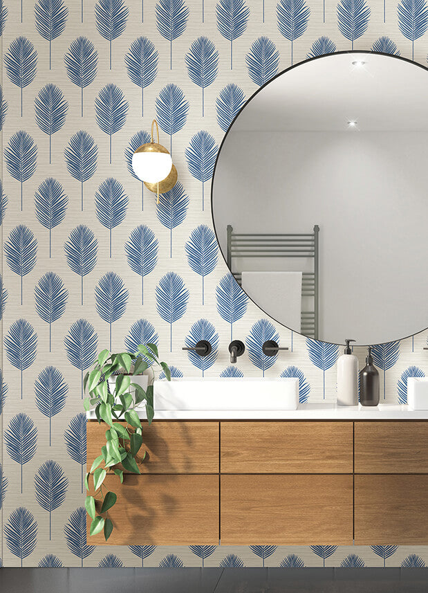 bali-blue-fern-wallpaper-york-wallcoverings-2988-70212 - York Wallcoverings Wallpaper