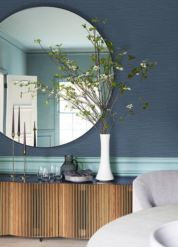 rushmore-blue-faux-grasscloth-wallpaper-york-wallcoverings-2988-70312 - York Wallcoverings Papel pintado