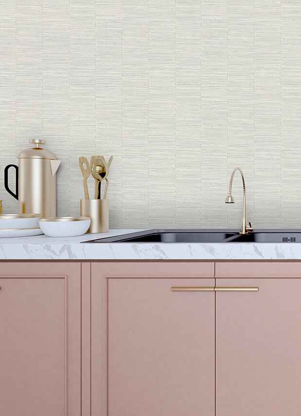 Jenga Light Grey Striped Column Wallpaper - York Wallcoverings - 2988-70605 - York Wallcoverings Wallpaper