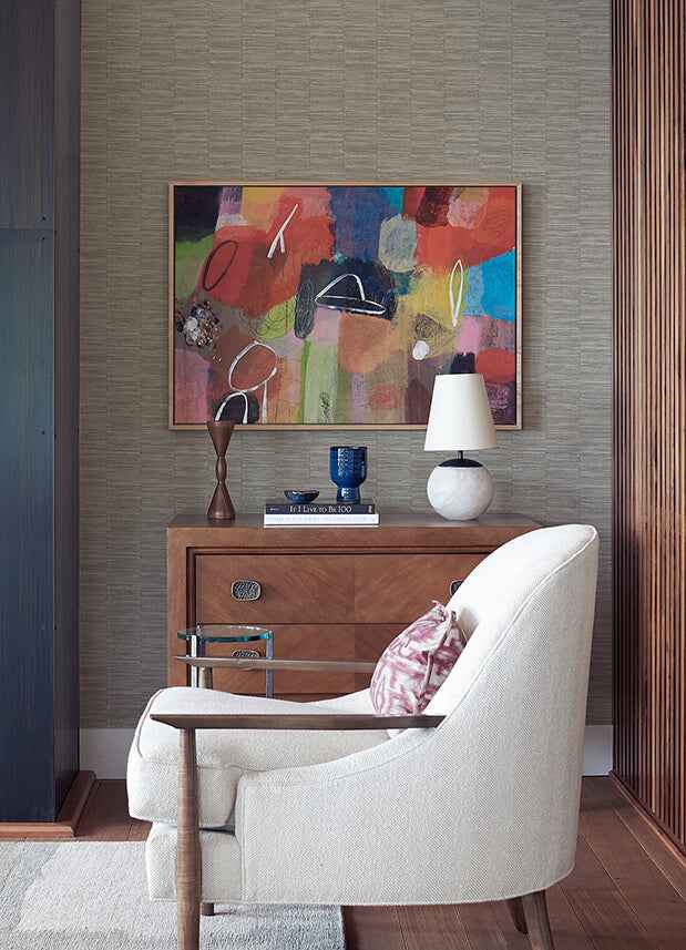 Jenga Charcoal Striped Column Wallpaper - York Wallcoverings - 2988-70608 - York Wallcoverings Wallpaper