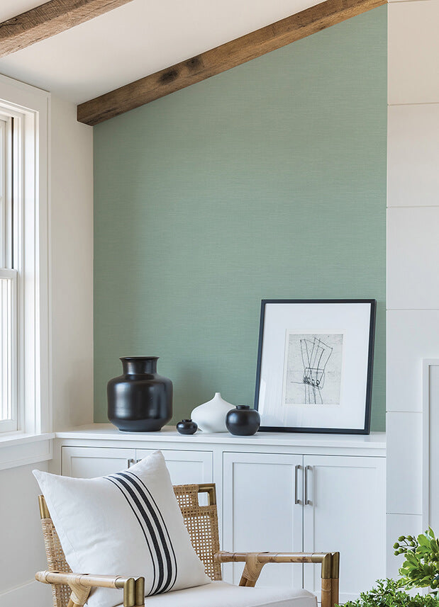 moroccan-green-sisal-texture-wallpaper-york-wallcoverings-2988-70704 - York Wallcoverings Wallpaper