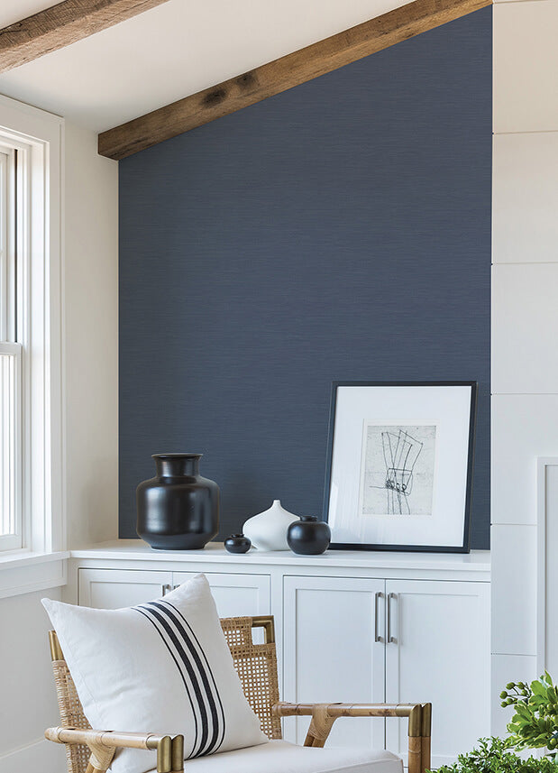 moroccan-blue-sisal-texture-wallpaper-york-wallcoverings-2988-70722 - York Wallcoverings Papel pintado