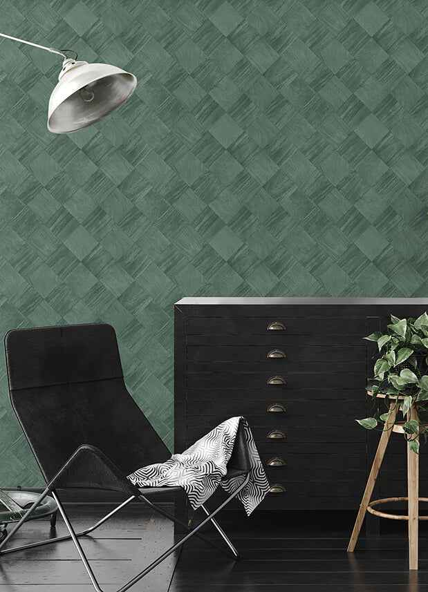 Thriller Green Wood Tile Wallpaper - York Wallcoverings - 2988-70804 - York Wallcoverings Wallpaper