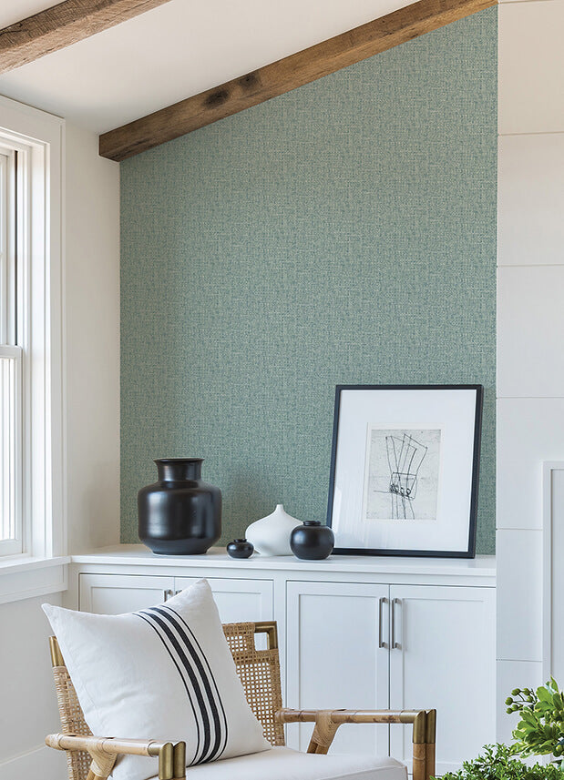 snuggle-teal-woven-texture-wallpaper-york-wallcoverings-2988-70904 - York Wallcoverings Papel pintado