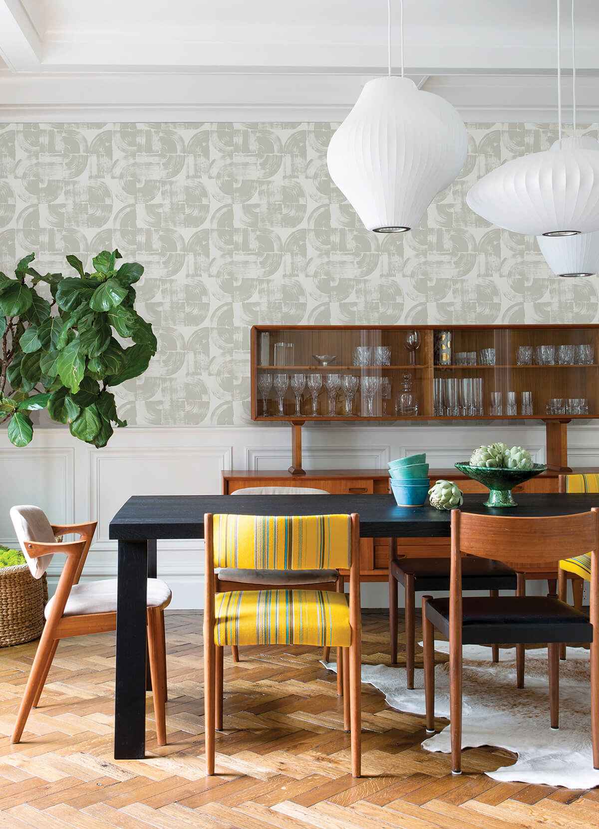 giulietta-light-grey-painterly-geometric-wallpaper-york-wallcoverings-4014-26406 - York Wallcoverings Wallpaper