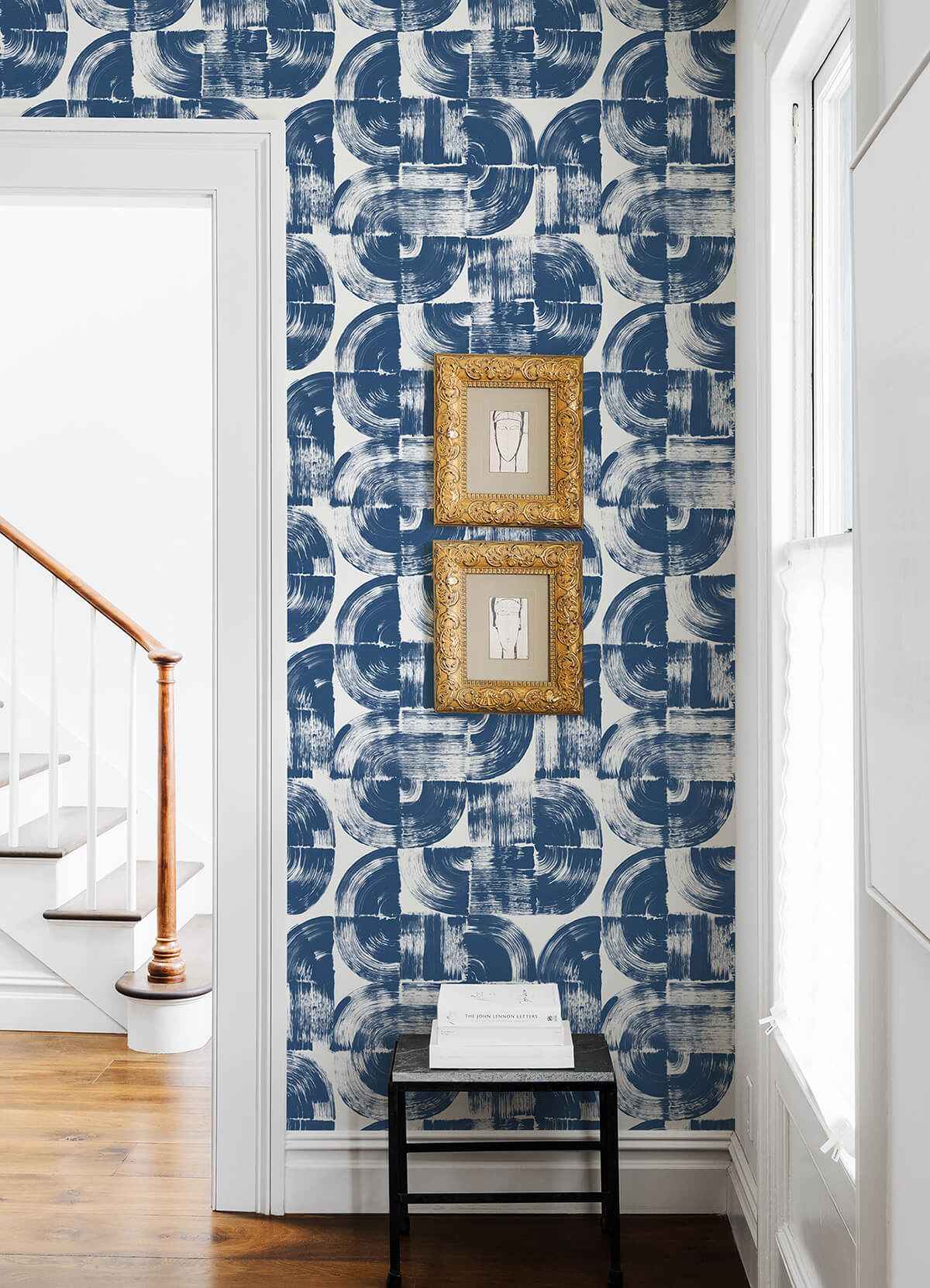 giulietta-blue-painterly-geometric-wallpaper-york-wallcoverings-4014-26407 - York Wallcoverings Wallpaper