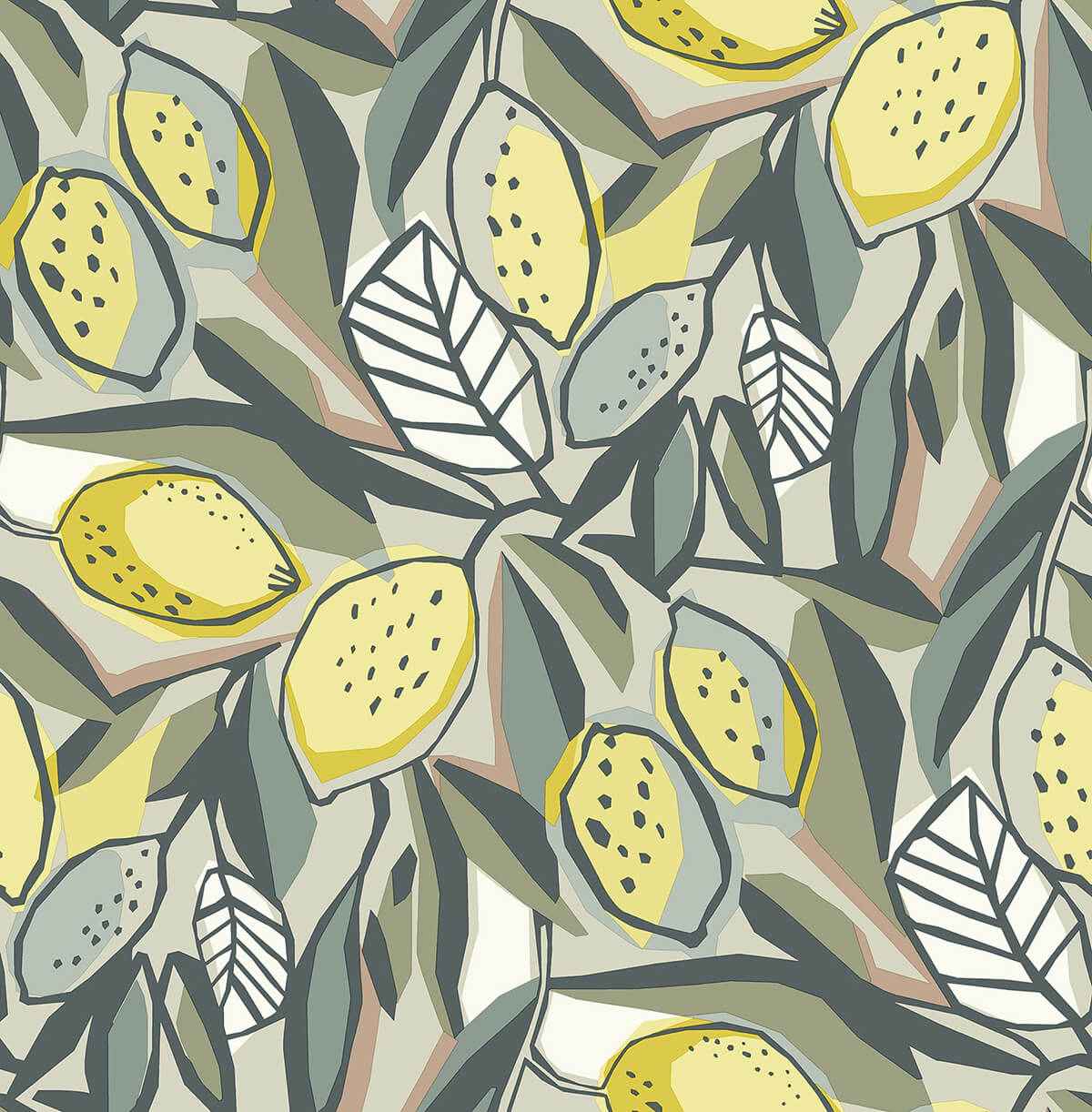 meyer-chartreuse-citrus-wallpaper-york-wallcoverings-4014-26418 - York Wallcoverings Wallpaper