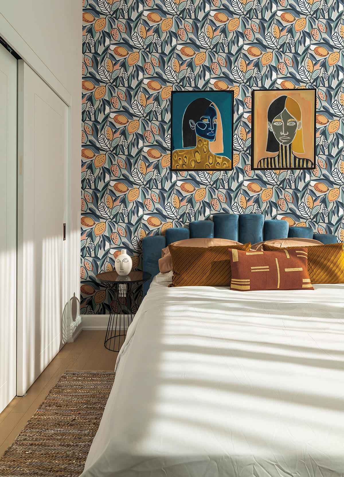 Meyer Teal Citrus Wallpaper - York Wallcoverings - 4014-26421 - York Wallcoverings Wallpaper