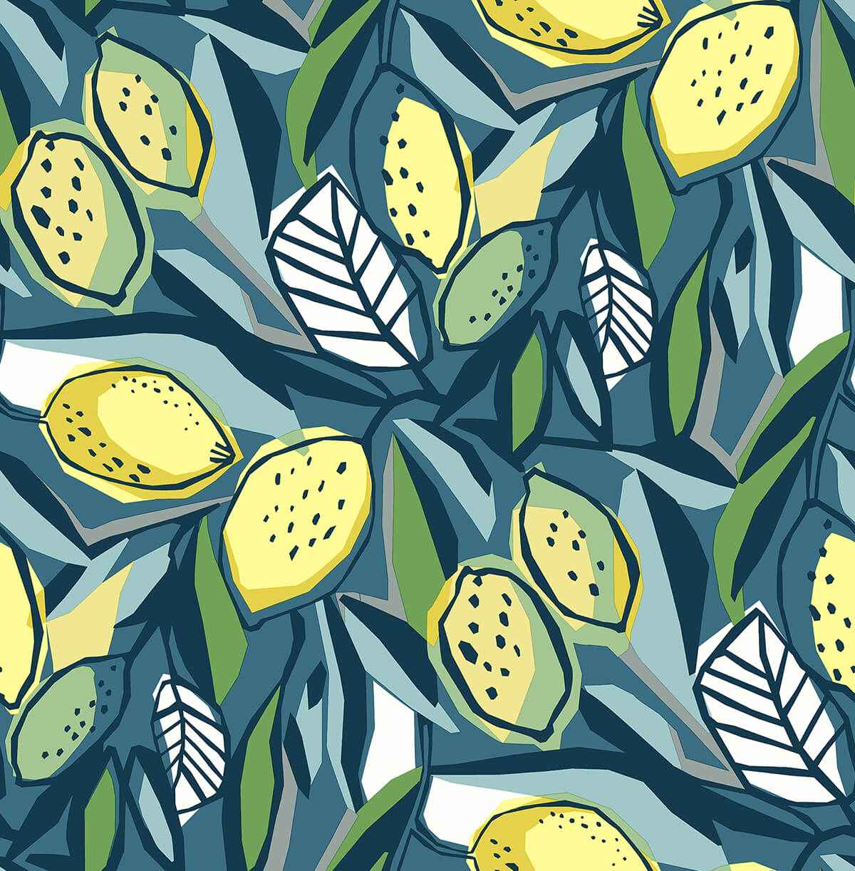 meyer-blue-citrus-wallpaper-york-wallcoverings-4014-26422 - York Wallcoverings Wallpaper