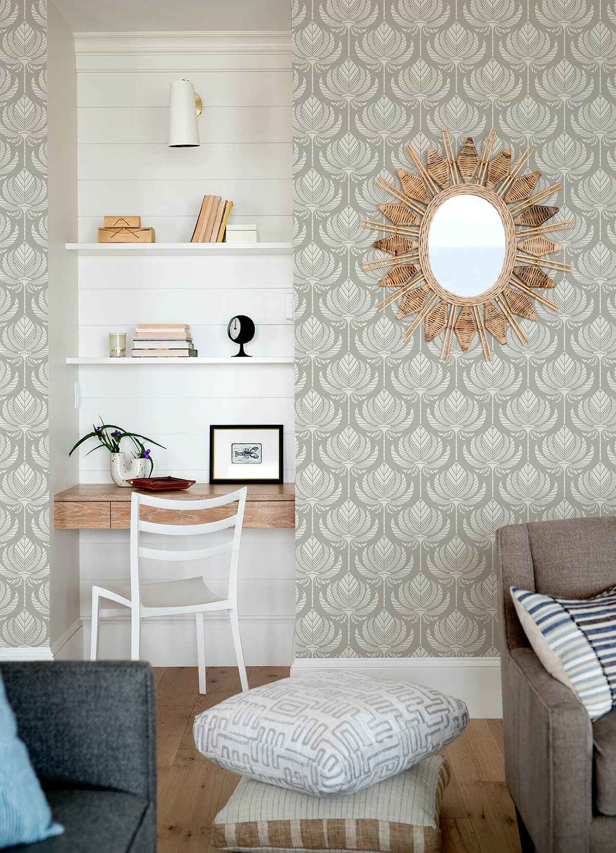 palmier-grey-lotus-fan-wallpaper-york-wallcoverings-4014-26425 - York Wallcoverings Wallpaper
