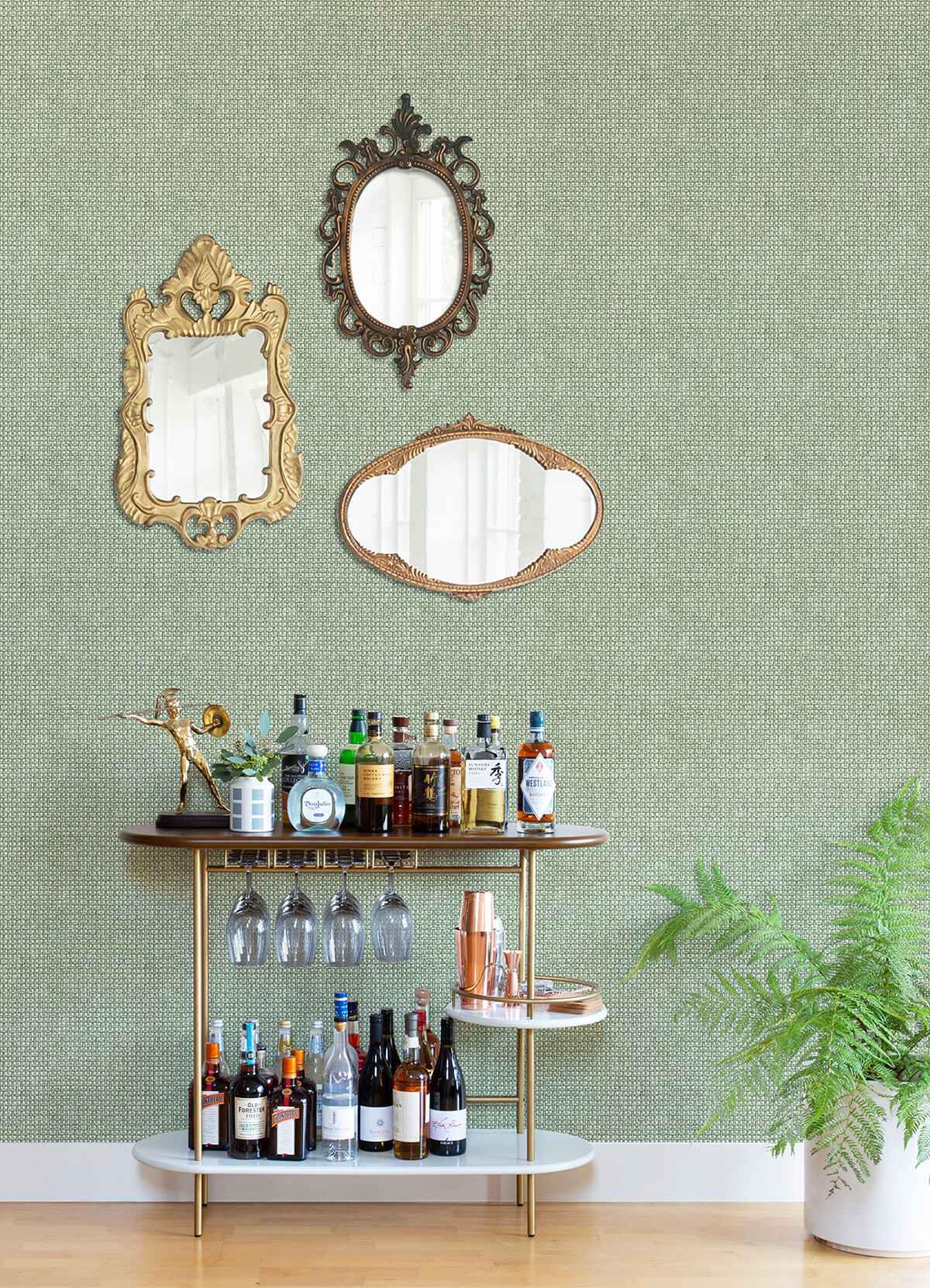Zia Green Basketweave Wallpaper - York Wallcoverings - 4014-26438 - York Wallcoverings Wallpaper