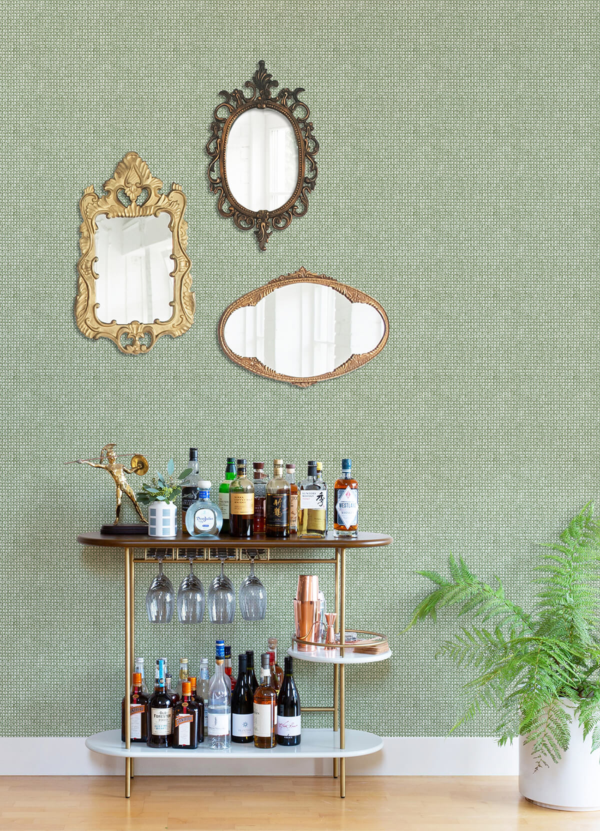 zia-green-basketweave-wallpaper-york-wallcoverings-4014-26438 - York Wallcoverings Wallpaper