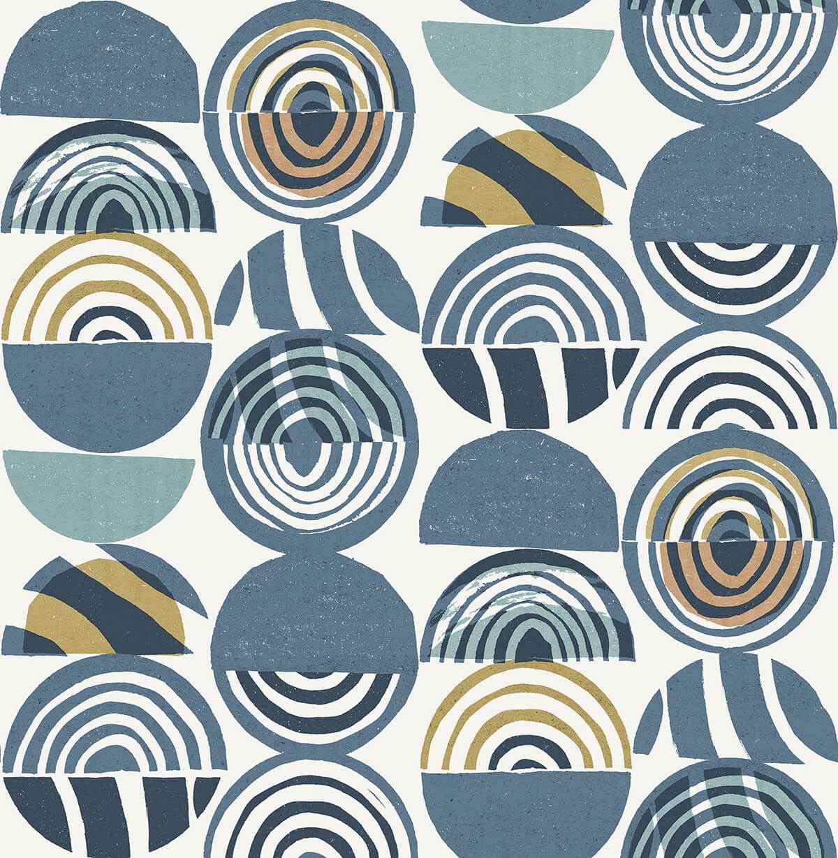 Mage Blue Mod Geometric Wallpaper - York Wallcoverings - 4014-26446 - York Wallcoverings Wallpaper